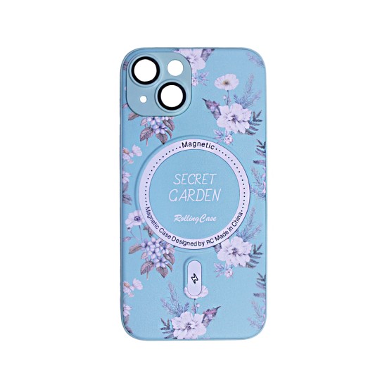 Funda Magnética Diseño Floral para Apple iPhone 14 Púrpura Funda Magnética Diseño Floral para Apple iPhone 14 Púrpura